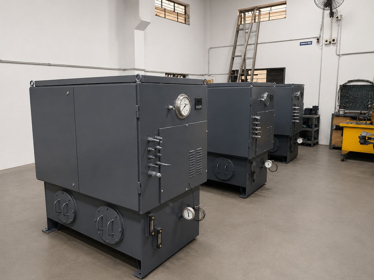 Enclosed SPM hydraulic power units ready for dispatch from Suyog Hydrosystems